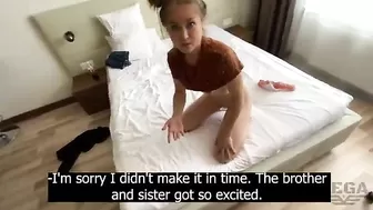 Русский брат нежно ебет родную сестру за сто долларов и кончает в зажатую письку